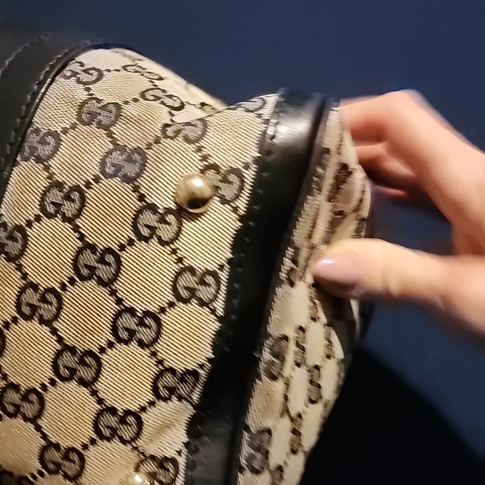 Gucci Blue and Red Stripe Monogram Bag - Picture 10 of 16